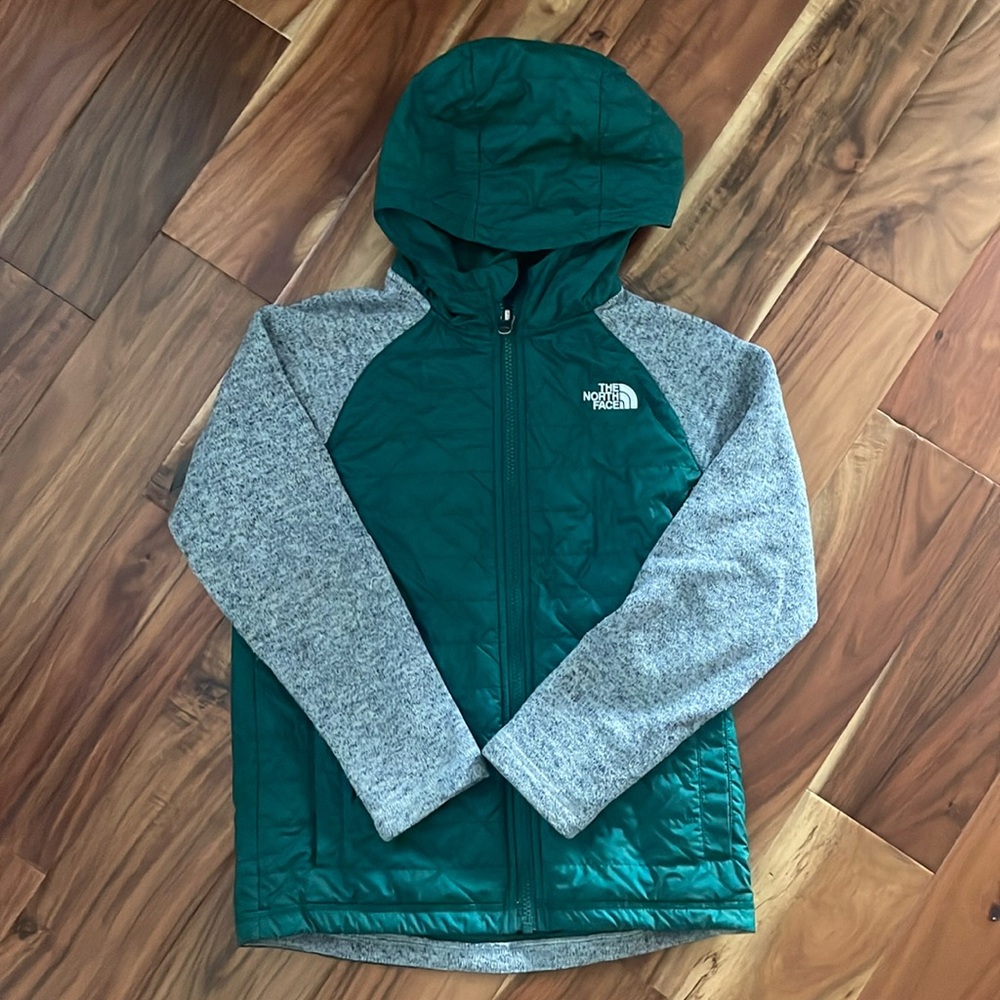 North Face quilted sweater fleece hooded jacket - size M